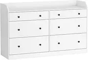 Artiss Chest of Drawers 6 Drawer Tallboy, Dresser Clothes Storage Cabinet Organizer Bedside Table Bedroom Furniture Home Living Room Hallway Entryway White