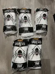 Spirit Halloween Super Stretch Spider Web 750 56 Feet Long Lot Of 5
