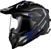 LS2 MX701 Explorer Carbon Adventure, adventure helmet , color: Black/Blue/Grey , size: M