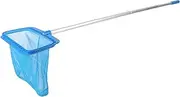 Pool Skimmer Net Long Pole Fine Mesh Heavy Duty Leaf Skimmer Net for Swimming Pools Hot Tubs Spas and Fountains Durable Nylon Mesh Plastic Frame Adjustable Pole Easy to Use