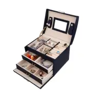 Jewelry Storage Box Girls Rings Necklaces Display Organizer Case
