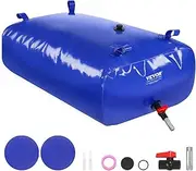VEVOR 330L/87 Gallon Water Storage Bladder, RV Water Tank, 1000D Blue PVC Collapsible Water Storage Containers, Large Capacity Soft Water Bag, Portable Water Bladder, Fire Prevention, Camping, Emergen