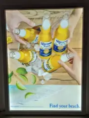 NEW Corona Extra Beer Cerveza Find Your Beach 3D Effect Lighted LED Sign 25x19"