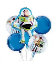 5pcs Toy Story Foil Helium Balloon Set - Kids Birthday Party Decorations