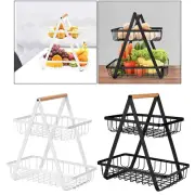 Bread Basket Detachable 2-tier Fruit Bowl Kitchen Basket Display Stand