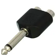 Dual RCA Splitter Adapter Set for 1/4 Inch Connections