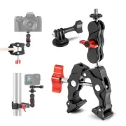 Clamp Camera Mount for Gopro Hero 13/12/11, Metal Tripod Mount Motorcycle 1/4...