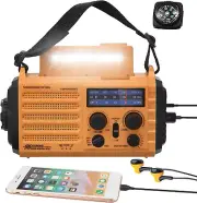 5000 Weather Radio Solar Hand Crank 5-Way Power Emergency Radio, Am/Fm/Shortwave
