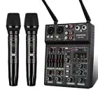 4 Channel USB Audio Mixer Wireless Microphone Studio Sound Bluetooth