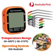 Wireless Food Thermometer Four Probes Bluetooth APP Backlight Barbecue Outdoor