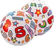 UPKOCH Enhance Physical Health Letter Inflatable PVC Beach Balls Fun Pool Party Toys for Boys and Girls