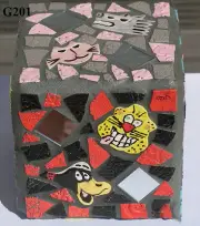 Funny Face Mosaic Handmade Square Gazing like a Gazing Ball for your Home G201