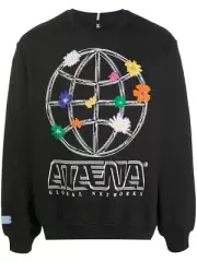 MCQ Alexander McQueen Sweet Genesis black globe & floral print sweatshirt Small