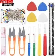 518Pcs Sewing Tools Kit, 10Pcs Professional Tailor'S Chalk, 1Pcs Sliding Gauge a