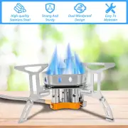 5800W Camping Gas Stove Windproof Mini Propane Burner with Adapter..