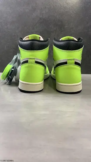 NIKE AIR JORDAN 1 AJ1代經典復古熒光綠高筒百搭籃球鞋 555088-7