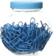 Ebuygb 27 Mm 200 Coloured Plastic Coated Metal Paper Clip in Candy Box, Blue