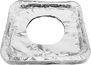 GLSTOY 10pcs Gas Stove Oil Proof Mat Aluminum Foil Square Gas Stove Burner Covers Square Burner Liners Peel and Stick Wallpaper Boho Aluminum Foil Silver