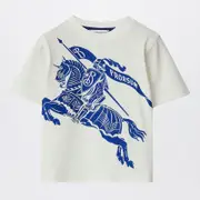 [Burberry] White cotton T-shirt with EKD 12 M White