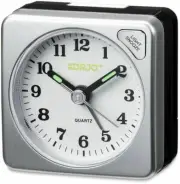 Quartz Alarm Clock With Night Light No Tick Snooze Silent Small Bedside Clocks