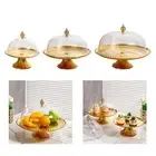 Cake Stand with Lids Dessert Stand Holder Cupcake Display Plate with Dome Cover