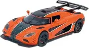 Scale Finished Model Car 1/32 Fit for Koenigsegg One1 Alloy Diecast Sports Car Model Pull Back Race Die Cast Vehicles Collection Miniature Replica Car(Orange)
