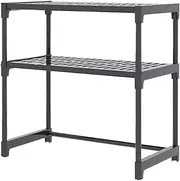 Générique Kitchen Counter Shelf, Microwave Rack Organizer, Multi-Functional Storage, Appliance and Utensil Holder, Sturdy Metal Design, Ideal for Tableware and Pot Storage
