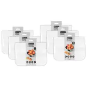 12pc Boxsweden 900ml Reusable 2D Food Storage Bags Zip Lock Container Clear