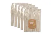 250pc Lemon & Lime Earthie Eco Biodegradable Recyclable Wooden Knives Cutlery