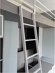 BXKCFYBSQ White Bunk Bed Ladder Loft Bed Ladder with 2 Hooks, Loft Bed Side Ladder for Bunk Trailers and Campervans, Load 150kg/330lbs (Size : 1.5m/59 Inch)