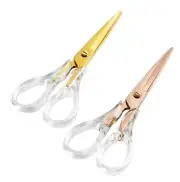 2 Pack Clear Acrylic Gold RoseGold Stainless Steel Craft Scissors for Office