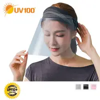 在飛比找蝦皮商城優惠-【UV100】 防曬 抗UV-遮陽捲收變色面罩帽-贈防塵袋(