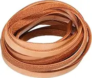 uxcell 3.3 Yards 6mm Flat Leather Cord, Leather Lacing Strips for DIY Crafts Pure Brown