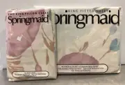 VTG Springmaid “Silk Poppies” No Iron Luxury King Fitted Sheet &Pillow Cases NOS