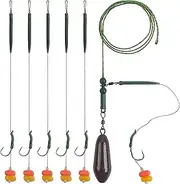 Carp Fishing Rig Kit Carp Fishing Accessories Set Hair Rigs for Carp Fishing Rigs Carp Bait with Carp Sinker Swivels Hook Line Fishing Weights Corn Bait for Carp Bass Fishing Tackle