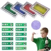 48pcs Prepared Microscope Slides Set Animals Insects Plant Biological Specimen