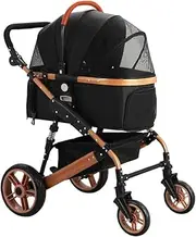 Pet Stroller Dog Pram Large Cat Carrier Travel Foldable Pushchair 4 Wheels