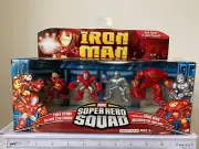Marvel Super Hero Squad 3" Figure Set Tony Stark Silver Centurion Hulk buster