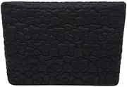 [HFLZBRO] Puffy Quilted Makeup Bag, Cosmetic Bag, Travel Toiletry Organizer Pouch, Clutch for Wom, Black Flowers, Puffy Quilted Makeup Bag