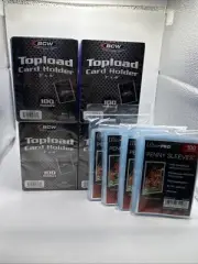BCW 3X4 35pt 400 Toploaders for Standard Cards and 400 Ultra Pro Soft Sleeves