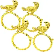 SOESFOUFU 4pcs Bird Napkin Unique Napkin Holders for Elegant Table Settings Lightweight and Sturdy Bird Design Serviette for Weddings and Parties