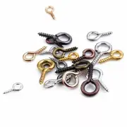 200pc Small Tiny Mini Eye Pins Hooks Eyelets Screw Clasps Jewelry Making Finding