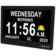 TROCOTN 10 Inchs Digital Clock Day Clock Large Display Alarm Clock Wall Clock