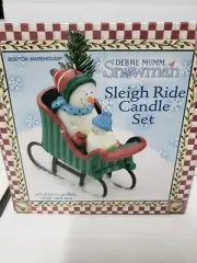 New Debbie Mumm "Sleigh Ride Candle Set" 4 Pc Set