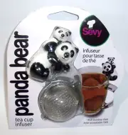 Sevy Panda Bear Tea Cup Infuser Stainless Steel Loose Tea New!