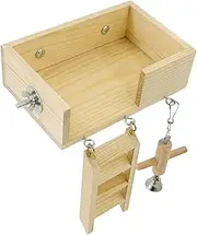 Generic Wooden Bird Parrot Perch Play Gym Cage Accessories Pet Parrot Playstand Hanging Stand for Hamster Hummingbird Bluebird Budgie