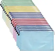 10 PCS Plastic Wallets Folders - A4 Plastic Wallet Document Folder Extra Thick Mesh Zipper Bag for File Storage