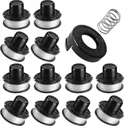 RS-136 Replacement Spool for Black + Decker Weed Eater Bump Auto Feed Compatible with GE600 CST800 ST1000 ST4000 ST4500 ST6800, RS136 String Trimmer Line 20ft 0.065" (12 Spools,1 Cap, 1 Spring)