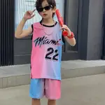 MIAMI HEAT NO.22 JIMMY BUTLER JERSEY 兒童兒童青少年夏季籃球上衣和短褲套裝