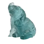 Lalique Persepolis Blue Crystal Baby Elephant Figurine